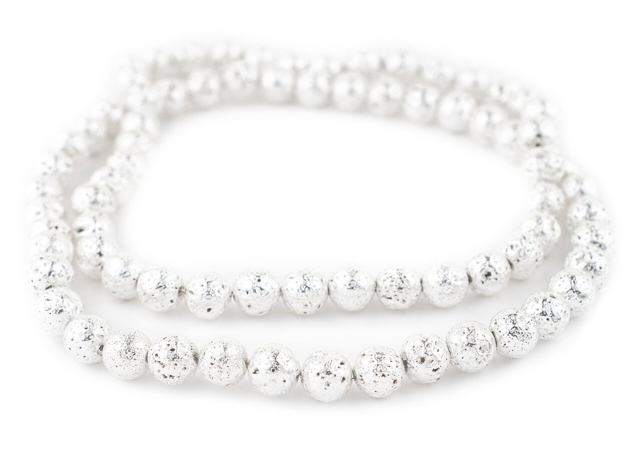 The Bead Chest® Metallic Electroplated Lava Beads, 15 Inch Strand, Available in 6 Colors